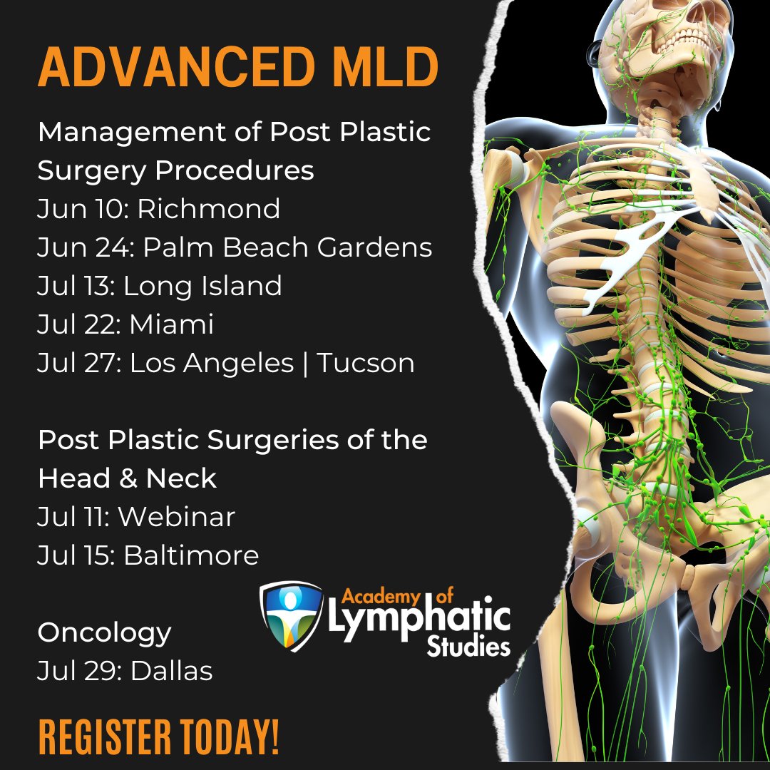 ACOLSFlorida's tweet image. Enhance your skills today by registering for an upcoming advanced course! Visit acols.com for a full schedule of upcoming courses!
.
#acols #advancedtraining #education #lymph #postop #plasticsurgery #cosmeticsurgery #oncology