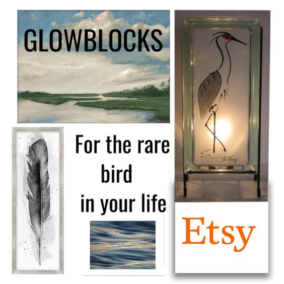 Shop Link: etsy.com/shop/Glowblocks FREE SHIPPING #freeshipping #lamps #lamp #nightlight #gifts #giftsforher #giftsforhim #giftideas #etsy #handmade #homedecor #cranes #sandhillcrane #birds #giftfordad #giftsfordad #fathersdaygift #glassblock #50s