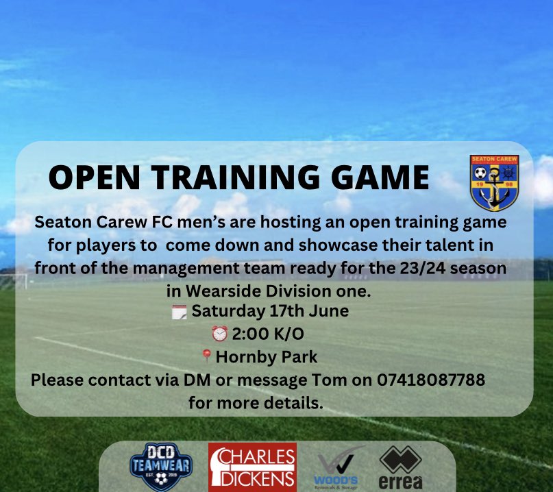 With the start of Pre season is not too far away  we have an exciting opportunity for new players to come on board ready for the 23/24 season. If you’re interested drop us a message and we can tell you more information.