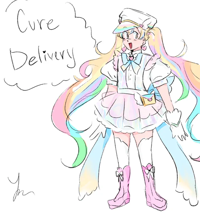 made a fancure season! the theme is mail and transportation and im not sure of the name yet, but here are the main 3 cures and other stuff. delivery is genki, train is shy and wants to be a prince, and sail is laidback and sweet #precure #fancure