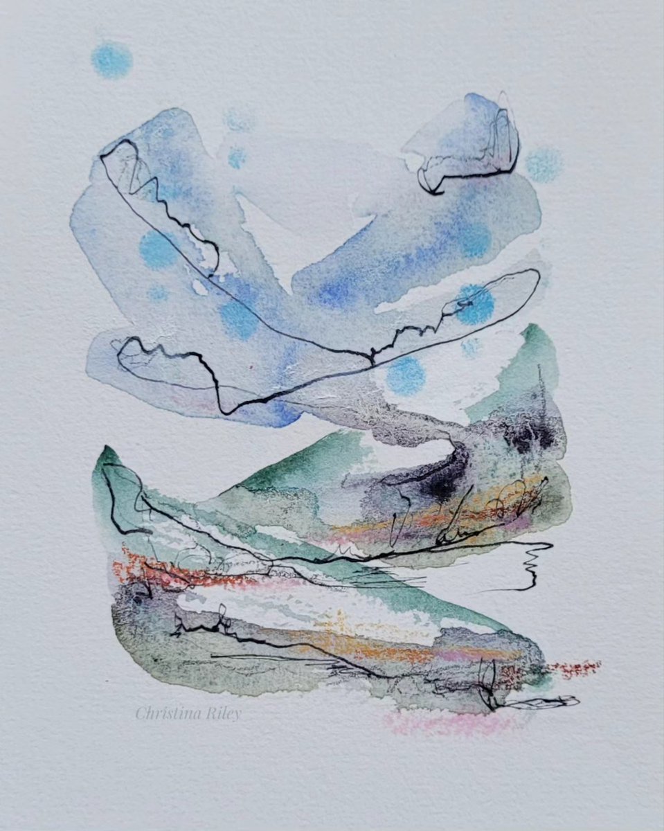 DsgnByChristina's tweet photo. What better way to spend a Sunday afternoon than paying around with watercolours, oil pastels and ink.

Really chuffed with how this baby turned out😍

#abstractlandscapes
#ArtistOnTwitter #mixedmedia #sundayvibes #abstractart #landscapelovers #wallart #homedesign https://t.co/S3LI8SBuwb