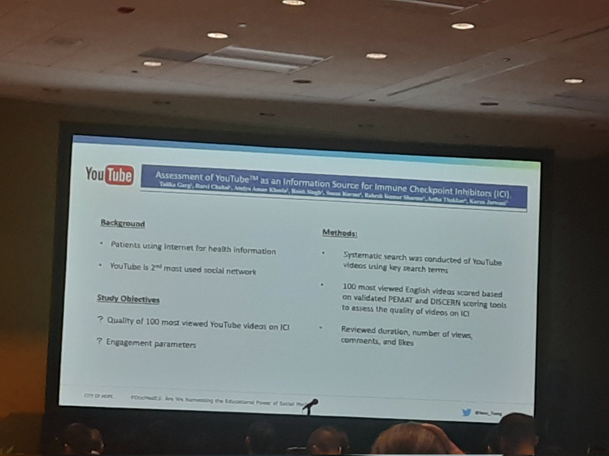 #IndiaAtAsco Dr Tulika Garg on use of you tube for information about immune check point inhibitors #ASCO23