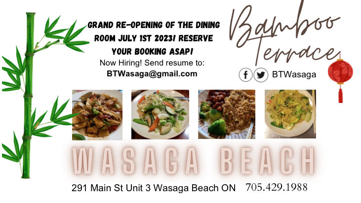 We are getting ready to serve you better! Join us for the Grand Re/Opening of our Dining room! Bring your family &amp; friends July 1st 2023! Book your seat ASAP! #wasaga #wasagabeach #barrie #toronto #brampton #mississauga #woodbridge