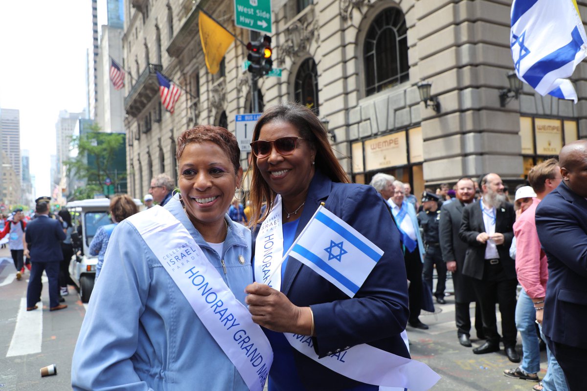 NewYorkStateAG's tweet photo. Proud to march in the @CelebrateIsrael parade today to support Israeli and Jewish communities in New York and beyond! 🇮🇱 https://t.co/WpyyLvcQ3L