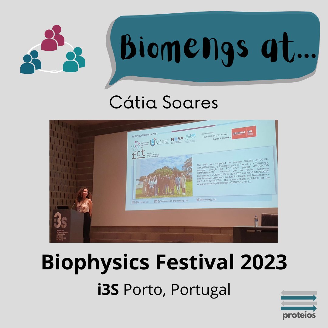Biomeng_lab's tweet photo. Last week, @AJMBarbosa, Cátia Soares and Carolina Natal attended the 3rd Meeting of the Biophysics Festival at @i3S_UPorto . All of them presented work about #PURE_project, #PROTEIOS_project and #SMASUS_project.
@UCIBIO_Research
@FCTNOVA https://t.co/p8A5SLOx2G