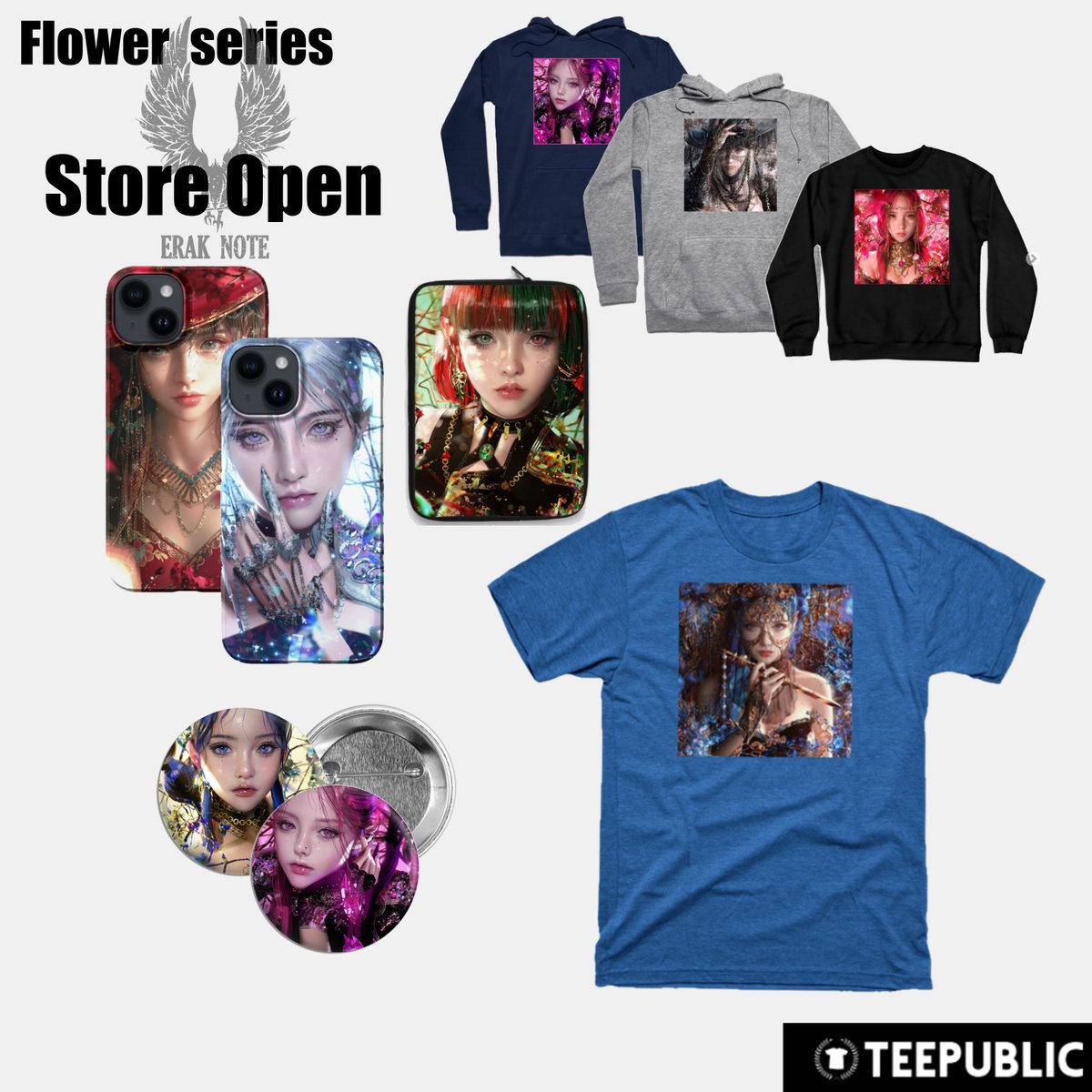 Erak_Note's tweet image. 저의 작품이 들어간 아이템샾이 오픈되었습니다.
티셔츠,폰 케이스,원본 고화질 포스터,배게,파우치,쿠션 등등 여러아이템이 있으니 많은 관심 바랍니다.
tee.pub/lic/Phc6bMCaNDg
Store opened.
I&apos;d appreciate your support.