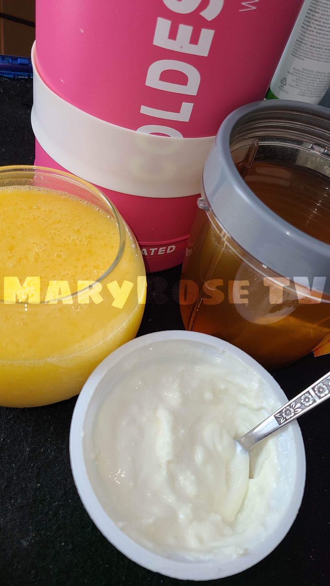 #breakfast #mangojuice #tea #liptontea #yogurt #greekyogurt #water #thecoldestwaterbottle #maryrosetv