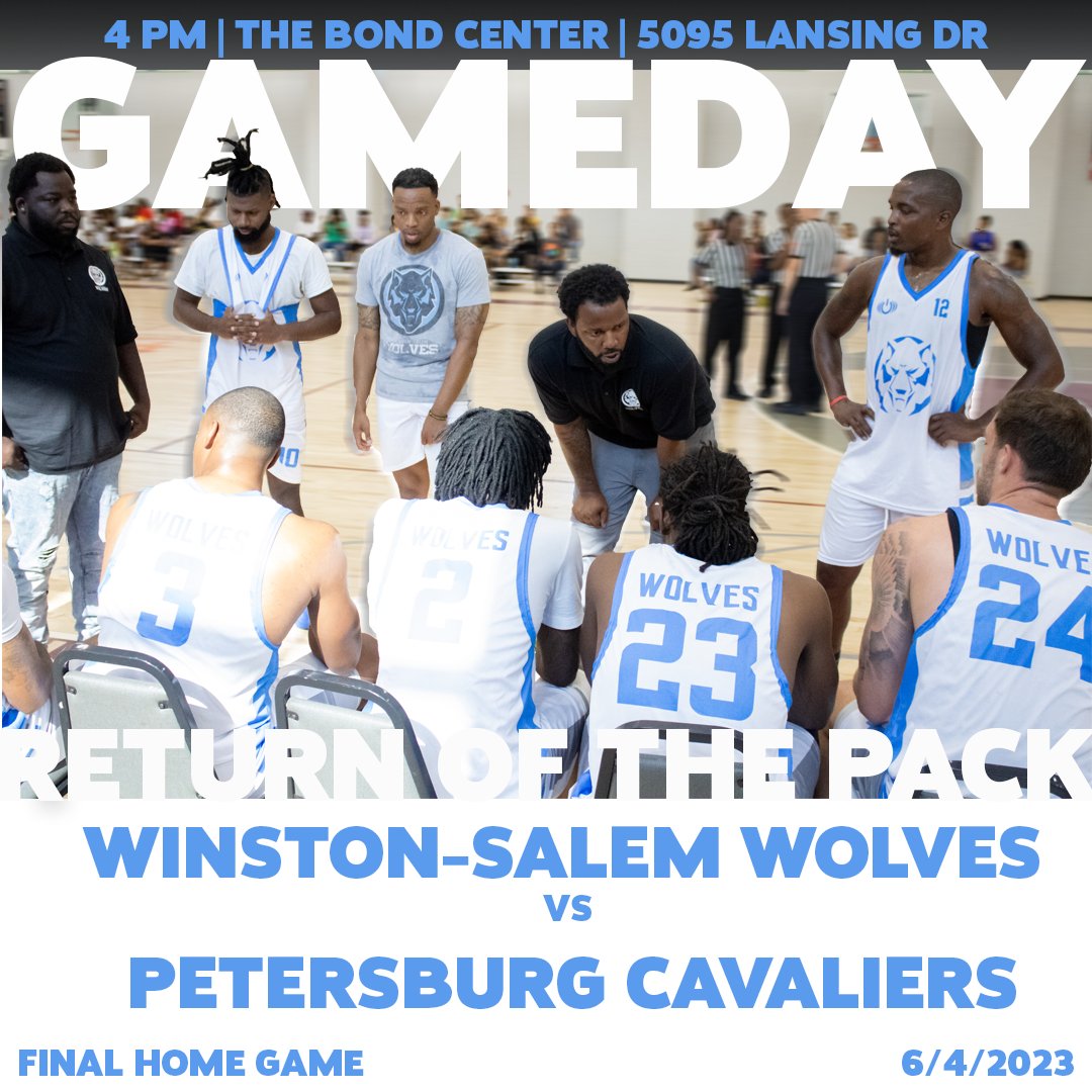 GAMEDAY! Today the Wolves take on the Petersburg Cavaliers with the Northern Conference regular season title and #1 playoff seed on the line! 

4PM | The Bond Center | 5095 Lansing Dr