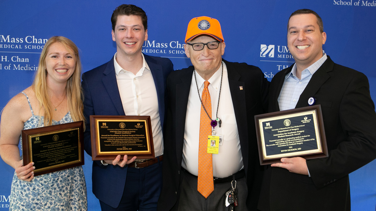 UMassChan's tweet photo. Chancellor Michael F. Collins said the Chancellor's Award winner for the T.H. Chan School of Medicine, @UMassAmherst alumna Sarah Ferreira, is “a testament to the power of a Massachusetts public higher education.” View the list of honorees: https://t.co/YzrhN4uhnN #UMassChan2023 https://t.co/NTTbJw5hhu