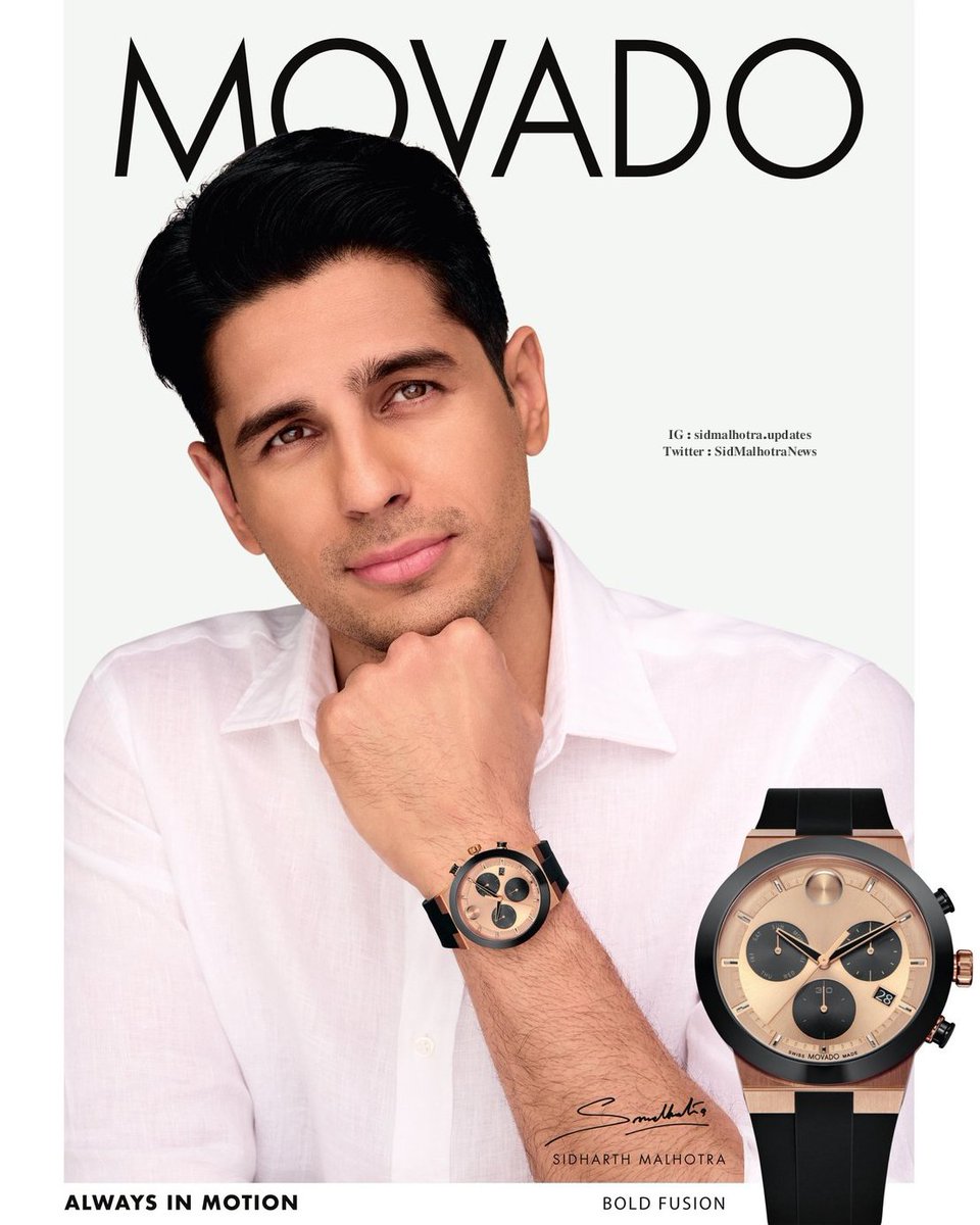 SidMalhotraNews's tweet photo. Exclusive Pic : @SidMalhotra for @Movado style is an excellence for him to rule with everything 😍

#SidharthMalhotra @Team_SidharthM https://t.co/YgbZwf6Kub