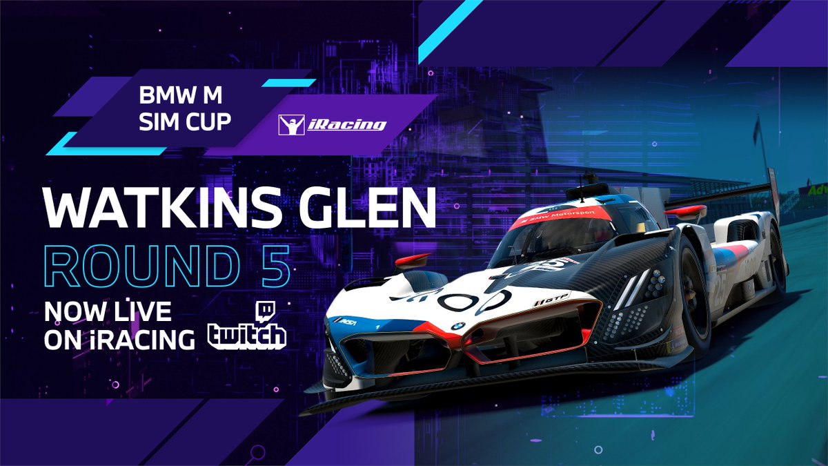 We are LIVE 🟢🟢🟢 !

📷Watch the virtual BMW M Hybrid V8 and BMW M4 GT3 in action in the BMW M SIM Cup at Watkins Glen now: 

📷twitch.tv/iracing 

#BMWSIM #Esports #racing