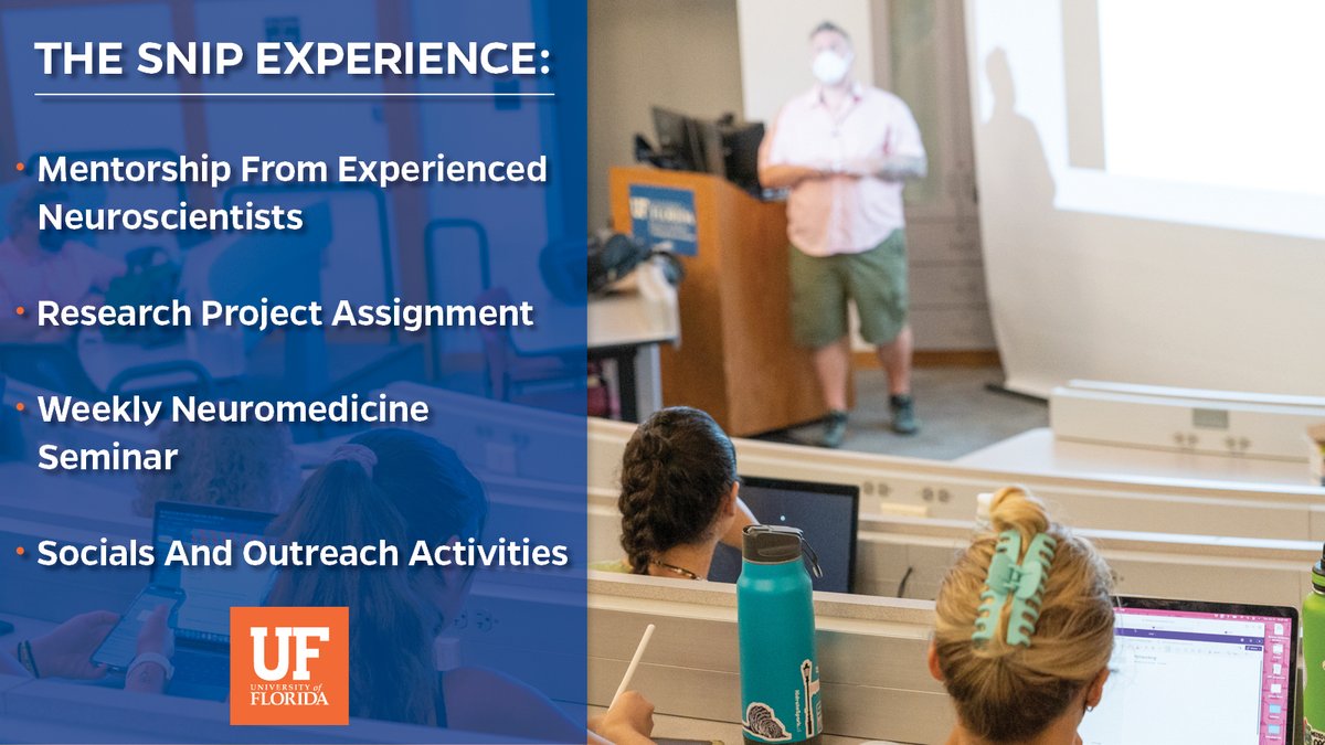Our 2023 Summer Neuroscience Internship Program (SNIP) is under way! We are so proud of our SNIP students as they embark on this enriching 10-wk professional experience. #UFNeuro #SNIP23