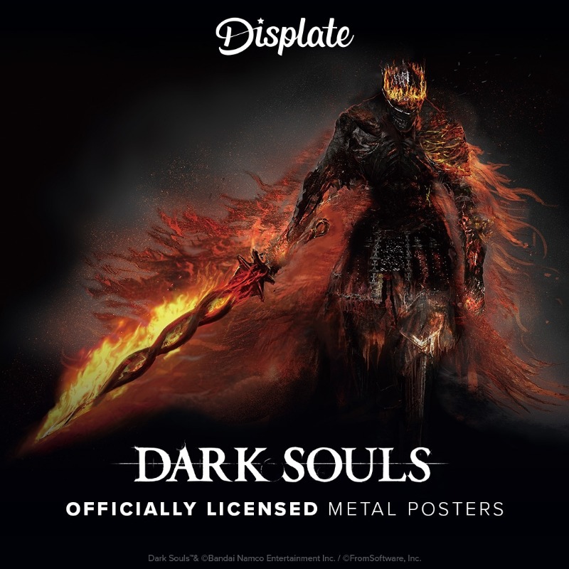 Displate's tweet photo. Praise the Sun, official Dark Souls Displates are here!
Top quality, magnet-mounted metal posters that will never run out of stamina.