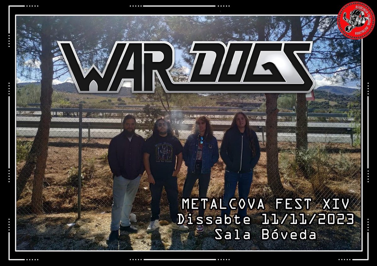 War Dogs estaremos por primera vez en Barcelona el próximo 11 de noviembre en la XIV edición del mítico festival Metalcova ⚡️

Esperamos veros a todos! ✨