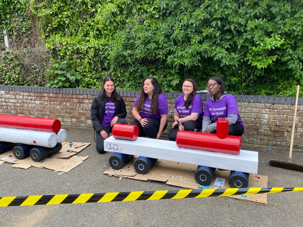 Telus Health 'days of giving', helping to improve St Mary Cray Primary's forest school and playground.