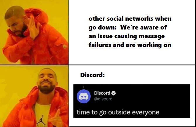 Discord @discord We're aware of an issue causing message failures