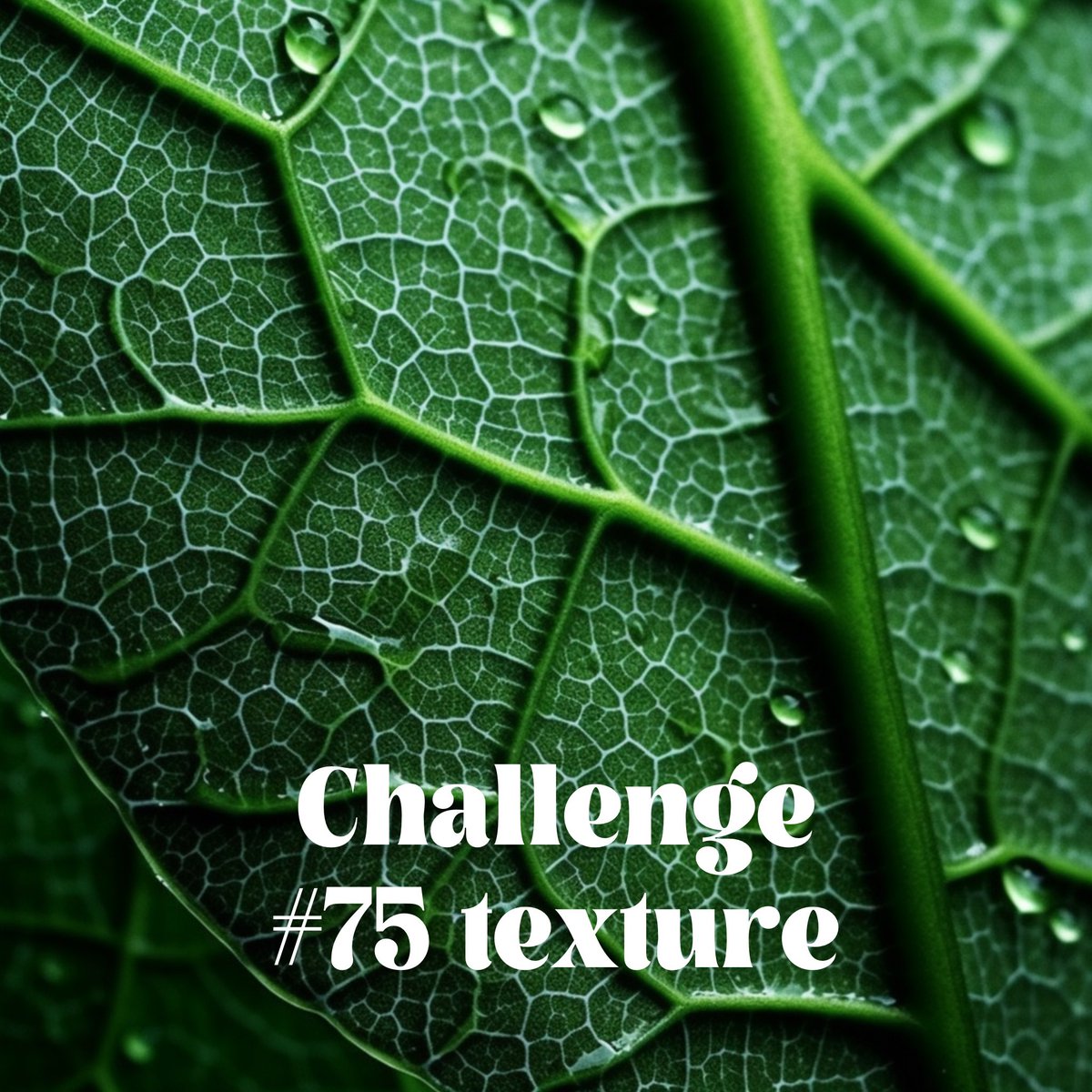 PROMPT CHALLENGE #75: TEXTURE 
 
1. I’d like to see how you interpret the phrase to come up with whatever you imagine. Please be creative! You can use any A.I. platform to create with, whether it is Adobe Firefly, MidJourney, StableDiffusion,  Bing, or others. 
2. You can share