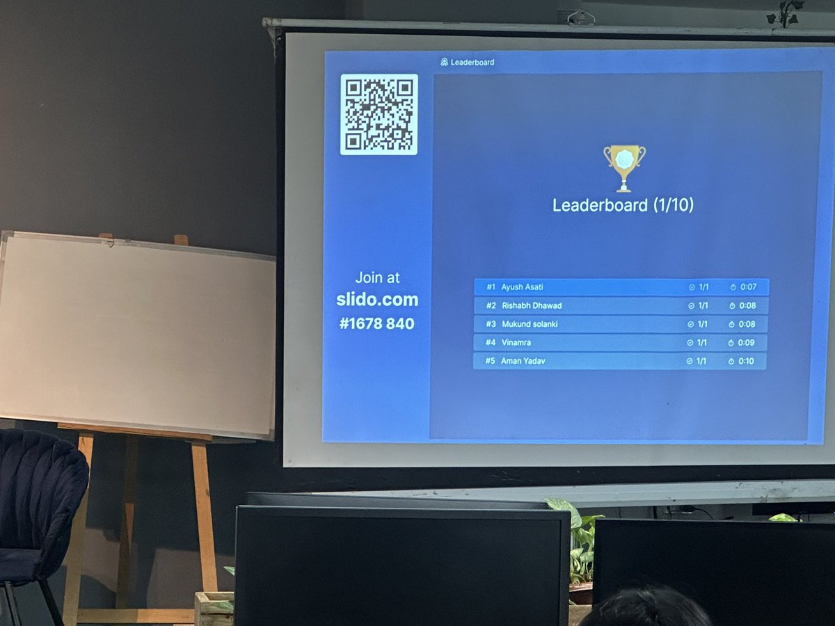 hackthisfall's tweet image. Next up our attendees got to know more about @getunleash and the feature management solution!! 💜

#HTFIndore #HackThisFall #HTFMeetups ✨