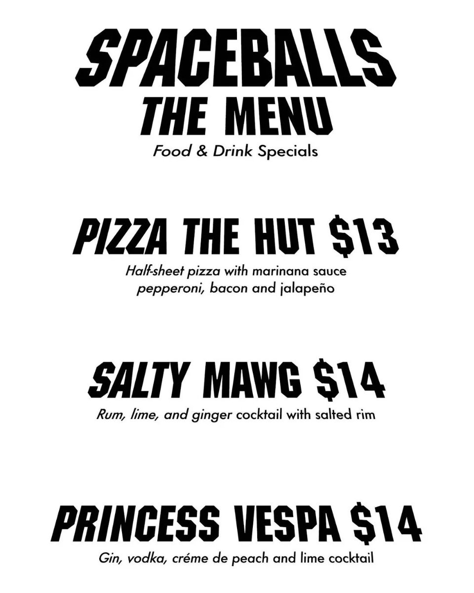 TheOneChameleo1's tweet photo. Let's celebrate Princess Vespa's wedding day! @thespringscinema has THE MENU for tonight!
Join Cabana Man Jim and me, Merrydeath, as we take you on a #MovieParty to a galaxy very, very, very, very far away for SPACEBALLS!
#MovieParties #MoviePartyHosts #SupportLocalTheater https://t.co/Sg4JQT62Ix