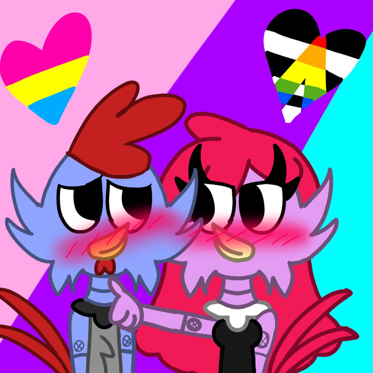 Robot Chicken couple 

#Sonic #SonicTheHedeghog #CanonXOC #Scratch #PrideMonth #Pansexual #StraightAlly