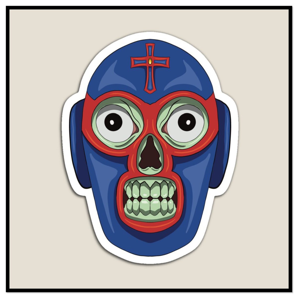 Angry wrestler skull. - Angry wrestler skull with fierce fighting style. 
Get my art printed on awesome products. Support me at Redbubble #RBandME:  redbubble.com/i/magnet/Angry… #findyourthing #redbubble #redbubbleartist #redbubbleshop #nftart #art #design