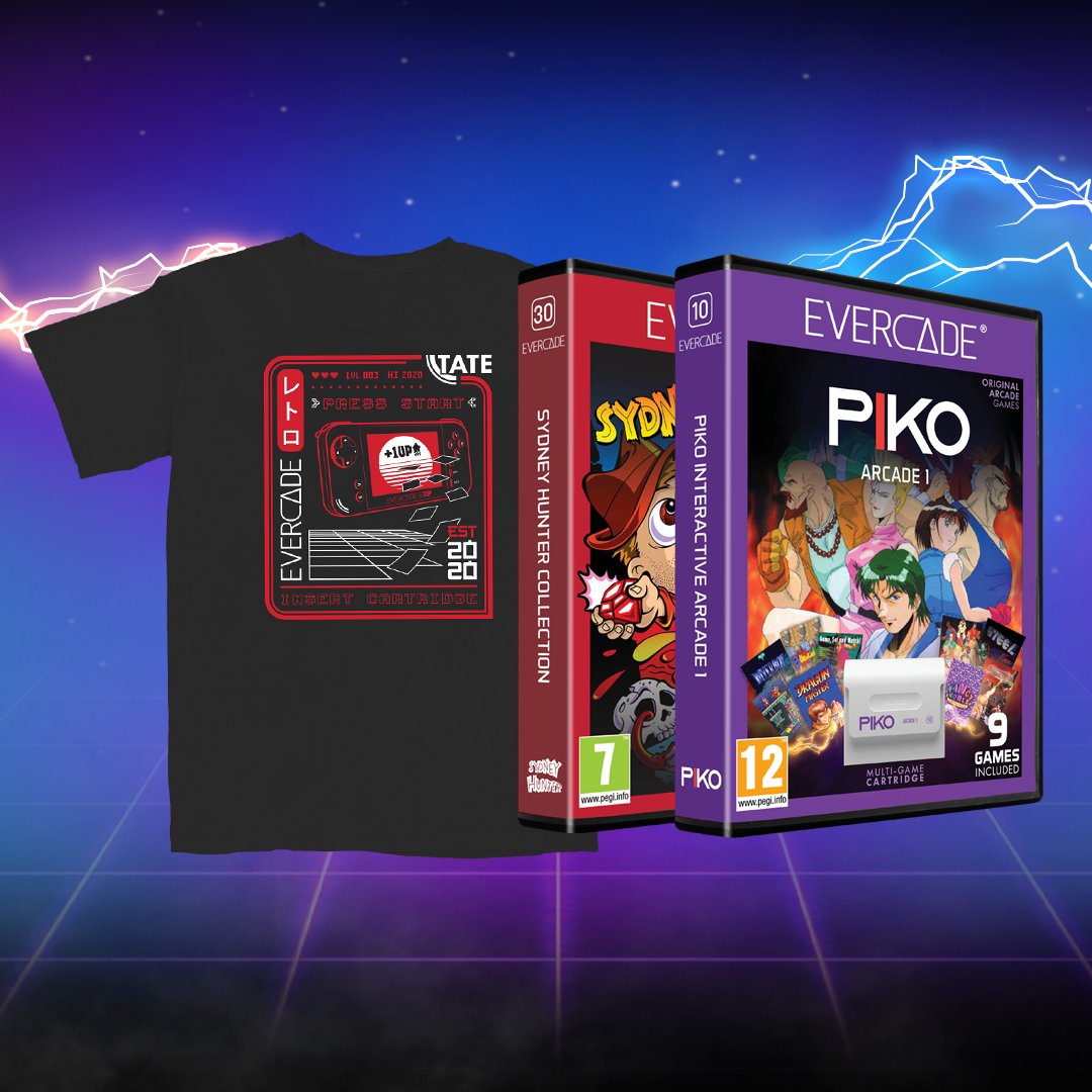 📣 NEW EVERCADE BUNDLE 📣

Have you ordered @evercaderetro's brand new cart bundle yet? 

⭐ Sydney Hunter Collection
⭐ Piko Arcade 1 
⭐ Evercade TATE T-Shirt 

Available while stock lasts - pre-order now: bit.ly/3N5Rxdr