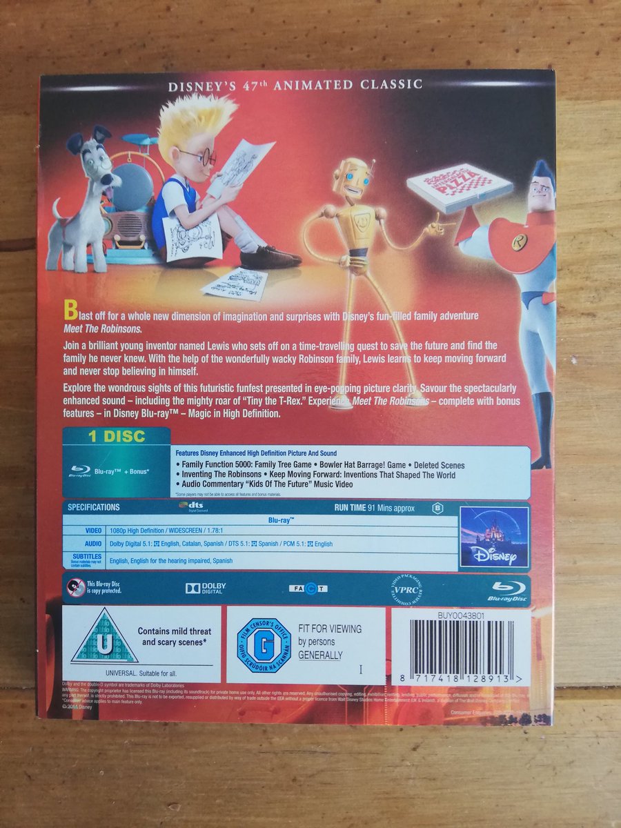 Films watched this year: 180 #yearofmovies #bluray #bluraycollection #meettherobinsons #angelabassett #danielhansen #lauriemetcalf #tomselleck #nicolesullivan #jordanfry #adamwest #Disney #action #adventure #comedy #animation #scifi #booktofilm   #stevenjanderson #williamjoyce