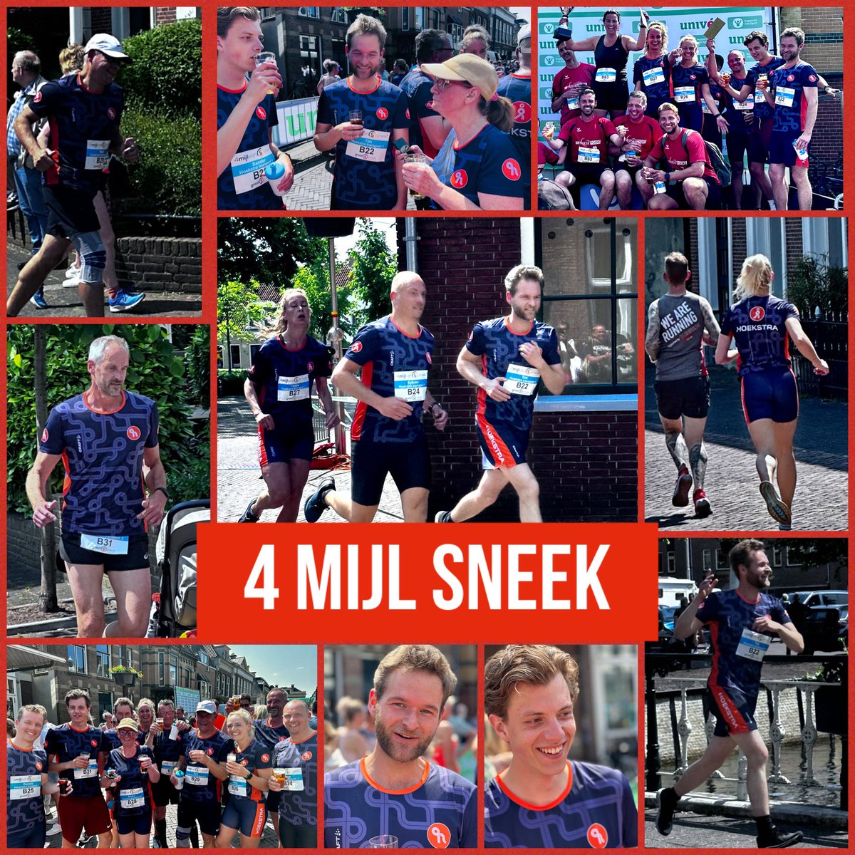 Maar liefst 10 Hoekstra-collega’s volbrachten in de ☀️ niet alleen de 4 mijl maar behaalden ook nog eens een podiumplaats🏆SUPER gedaan Dennis, Tim, Sander, Sybren, Minko, Ilonka, Tessa, Thialda, Jan Paul en Bart! En wat weer een perfect georganiseerd evenement in Sneek!