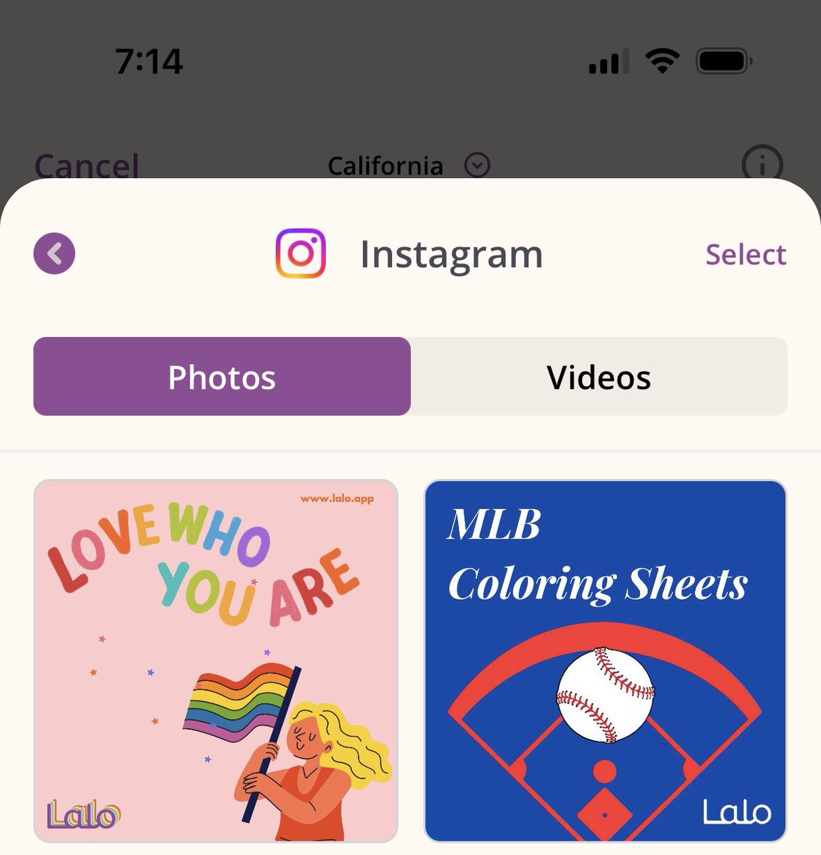 Lalo friends can now access their posts from instagram to share privately with family and friends. 📸 🥰
