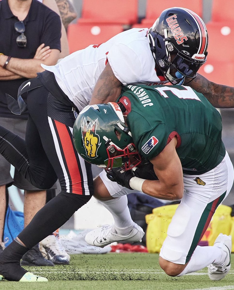 Josh Johnston had a team-high nine catches for 159 yards and added 76 kick return yards in his pro debut to help @Dragons_BCN defeat Helvetic Guards 29-17 in the ELF opener last night! 

#HelluvaEngineer⚒