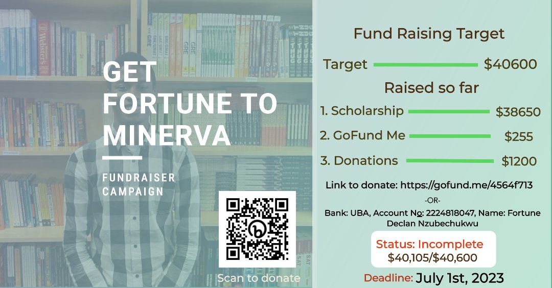 _AugustaDeclan's tweet photo. Please Help Fortune Get to Minerva!🙏

Fortune's received a 95% scholarship to fund a double major in computer science and cellular biology at Minerva University. We're trying to raise the remaining $2k to complete his fees.

Please donate here: https://t.co/LlzKrEDvmv https://t.co/dhtjR9wSyo