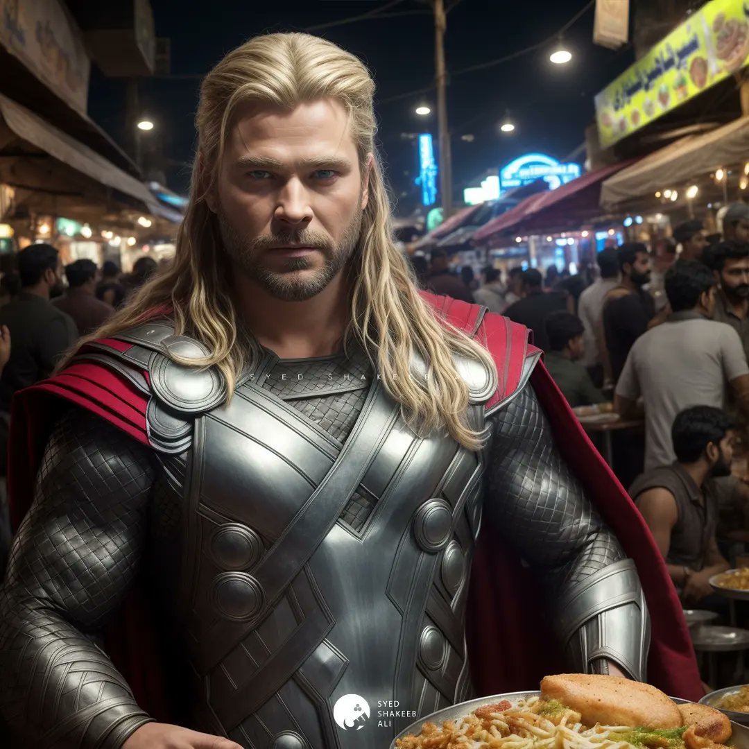 ShakeebFarhat's tweet photo. Thor at Burns Road

#ArtificialIntelligence #ai #midjourney #midjourneyart #art #ArtistOnTwitter #Creative https://t.co/qfwkJwvJz0