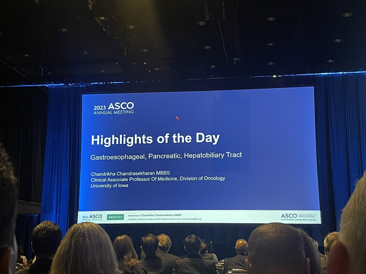 UGrewalMD's tweet image. Excellent session by my mentor @ChandrikhaC on updates in GI malignancies. I’m stoked about the advances in #precisiononc in GI cancers. The “practice challenging” NORPACT study is perhaps the most intriguing update in PDAC in the recent times. #ASCO23 @UIowaCancer @IntMedatIowa