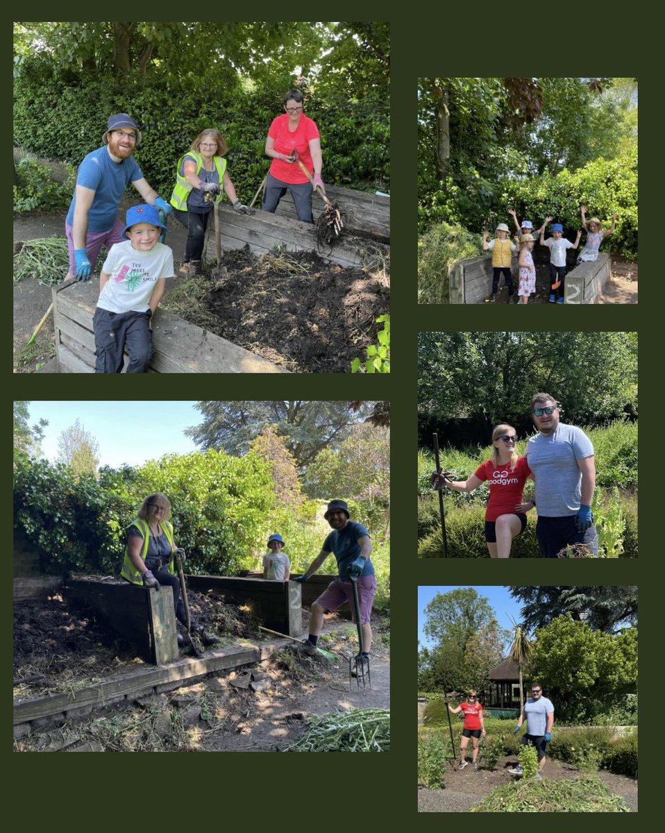 Congratulations to all the #volunteers (large &amp; small) who came today to help fill &amp; sort the community garden’s 
3 mega bin compost system in the Walled Garden Project in #ParkHillPark, #Croydon’s 
Central Park ❤️👍