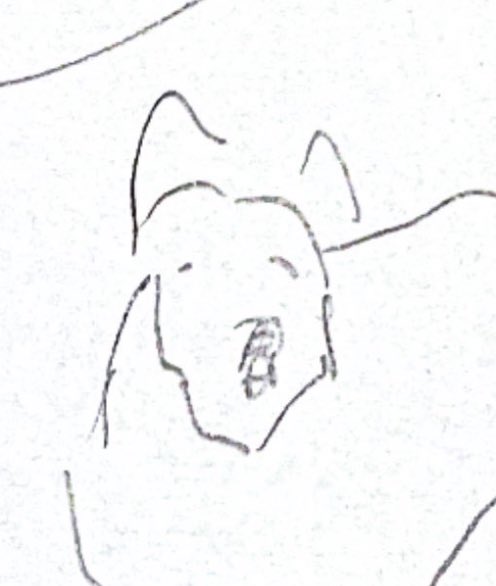 一昨年くらいに心が限界の時に描いた犬のドローイング見てくれ、顔がやばい