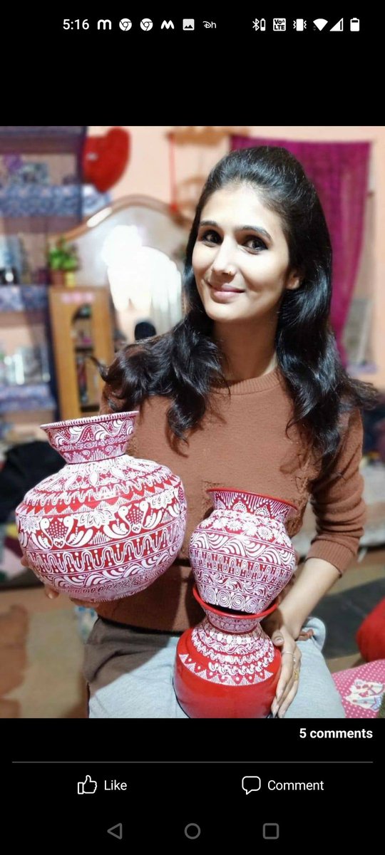 nishu_punetha's tweet photo. उत्तराखंड की लोक कला ऐपण से सुसज्जित ट्रे कप सेट पूजा कलश🙏 https://t.co/ahTGf1febX