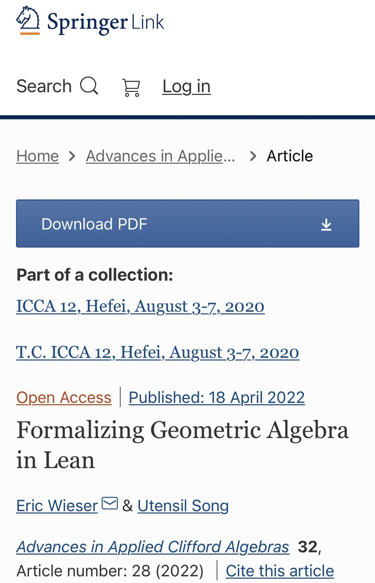 CliffordAlgebras (@clifford_icca) on Twitter photo The best paper award for ICCA12 has been awarded to Dr Eric Wieser <a href="/EricWieser/">Eric Wieser</a> from Cambridge Engineering <a href="/Cambridge_Eng/">Engineering Dept</a>. Many congratulations! The best paper award for ICCA12 has been awarded to Dr Eric Wieser <a href="/EricWieser/">Eric Wieser</a> from Cambridge Engineering <a href="/Cambridge_Eng/">Engineering Dept</a>. Many congratulations!