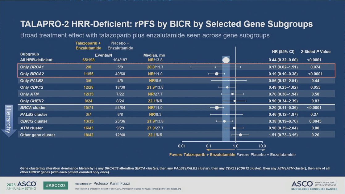 DrChoueiri's tweet photo. The one and only @fizazikarim presents the results of #TALAPRO2
Results in cohort 1 reported by @neerajaiims #ASCOGU23 and out @TheLancet !
In cohort 2: talazoparib + enzalutamide ⬆️rPFS and a trend towards ⬆️OS (immature) in #mCRPC with #HRRm (BRCA++) https://t.co/4KCnA1QFoi