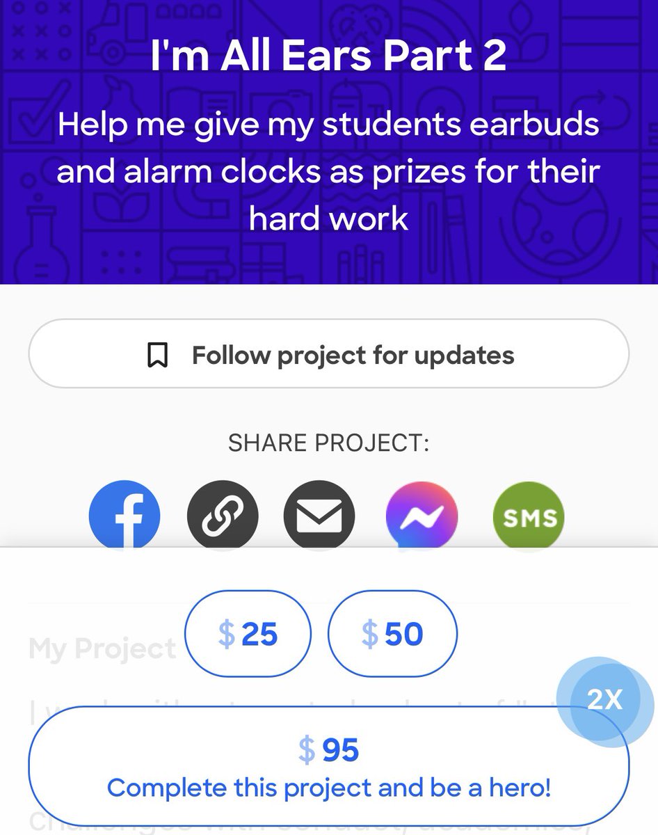 Mrs. E (@mrs_typea) on Twitter photo Will you consider a contribution, even $1, to my <a href="/DonorsChoose/">DonorsChoose</a> project ⬇️? It has a 2x match & only $95 needed for the 🚀. TIA ☺️
💙Please RT
💙2x match $95 needed
💙 donorschoose.org/project/im-all…
<a href="/Chevron/">Chevron</a> <a href="/kbosanders/">🌸Krista Bodeen Sanders🌸SpecialEducation🌸</a> <a href="/BonHanson79/">Bon Hanson🌊</a> <a href="/cardboarddreaml/">Catlady 84 ! #clearthelist #ittakesavillage meow</a> #Classof2023 #HighSchool #Kindness Will you consider a contribution, even $1, to my <a href="/DonorsChoose/">DonorsChoose</a> project ⬇️? It has a 2x match & only $95 needed for the 🚀. TIA ☺️
💙Please RT
💙2x match $95 needed
💙 donorschoose.org/project/im-all…
<a href="/Chevron/">Chevron</a> <a href="/kbosanders/">🌸Krista Bodeen Sanders🌸SpecialEducation🌸</a> <a href="/BonHanson79/">Bon Hanson🌊</a> <a href="/cardboarddreaml/">Catlady 84 ! #clearthelist #ittakesavillage meow</a> #Classof2023 #HighSchool #Kindness
