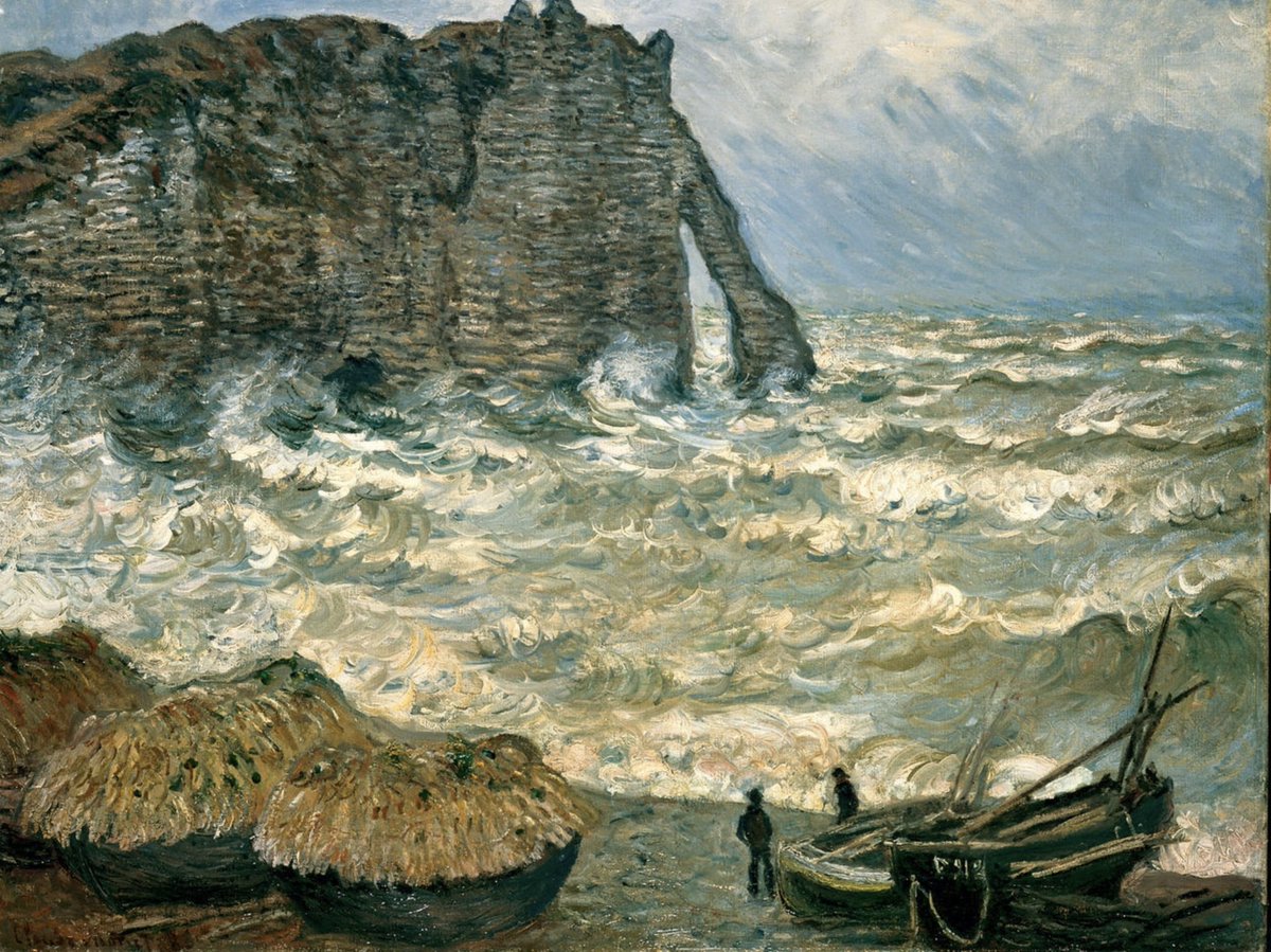 Claude Monet    Mer agitée à Étretat.