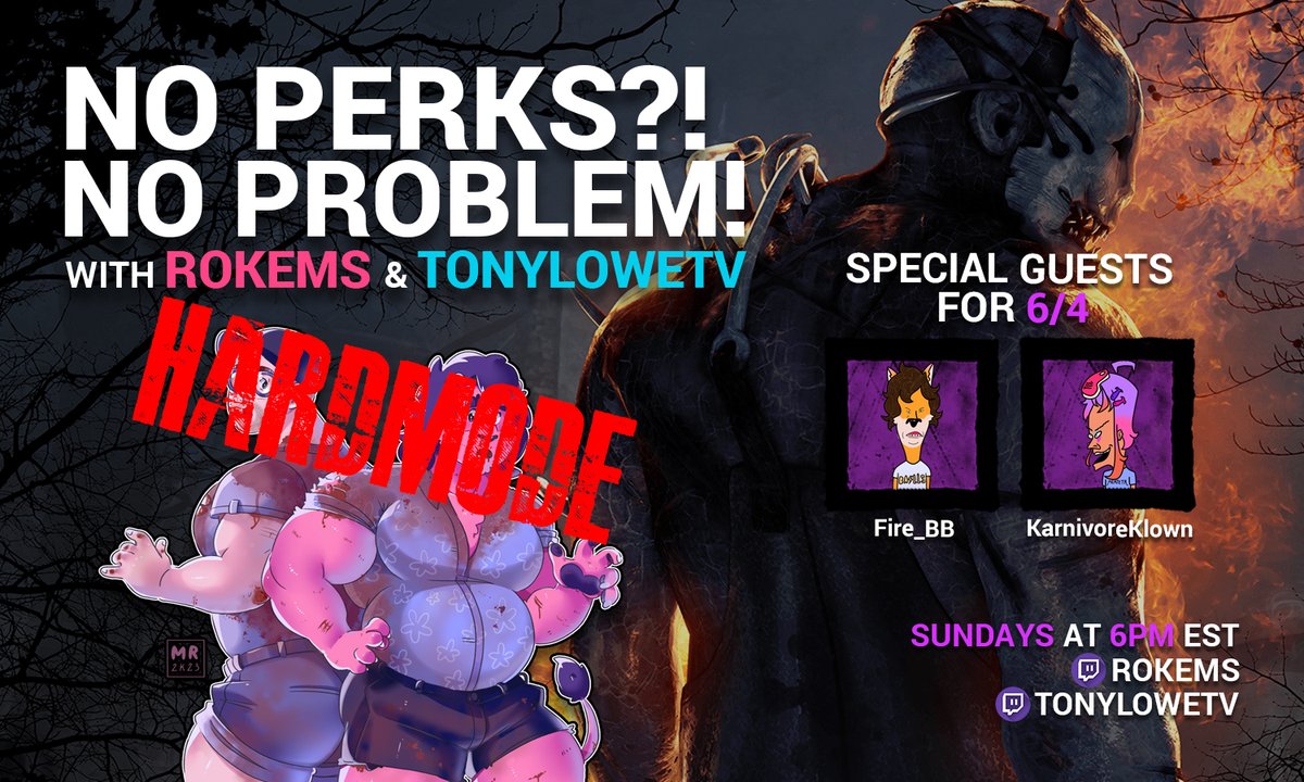 tonylowetweets's tweet photo. HARD MODE?! No Problem!
Our challenge gets HARDER this week as @RokeLion and I go #intothfog of @DeadbyDaylight with @Fire_BBTTV & @karnivoreklown.
We dial it up the heat and see how hard we can go!
See you tonight at 6pm EST, besties! https://t.co/vkhJkuMCow