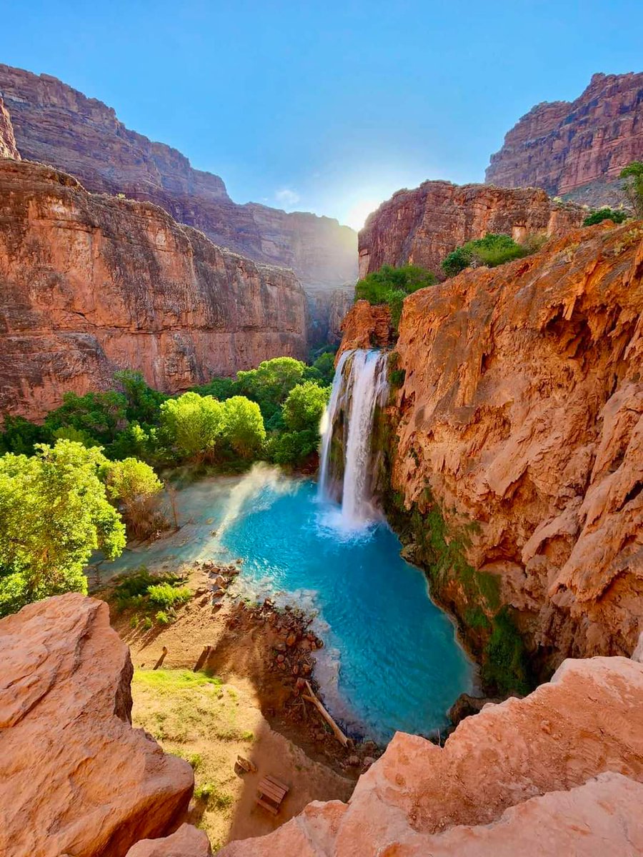 Havasu Falls & Canyon, Havasupai Indian Reservation, Arizona, USA, May 2023.