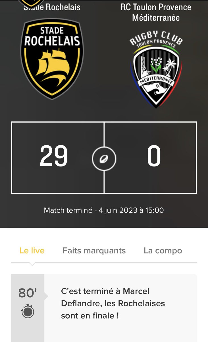 Bravo aux féminines du @staderochelais victorieuses 29-0 !
Direction la finale ! 👏🫶
#FievreSR