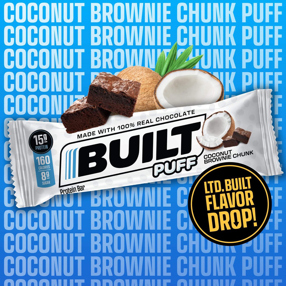 Thumper0401's tweet image. Coconut Brownie Chunk Puff is BACK by popular demand! 

Go get it now, it's time to get tropical🥥🌴🍫 #youGOTTAtrythis #builtbar #inbuilt @builtbar

Use WENDYG at checkout for 10% off.