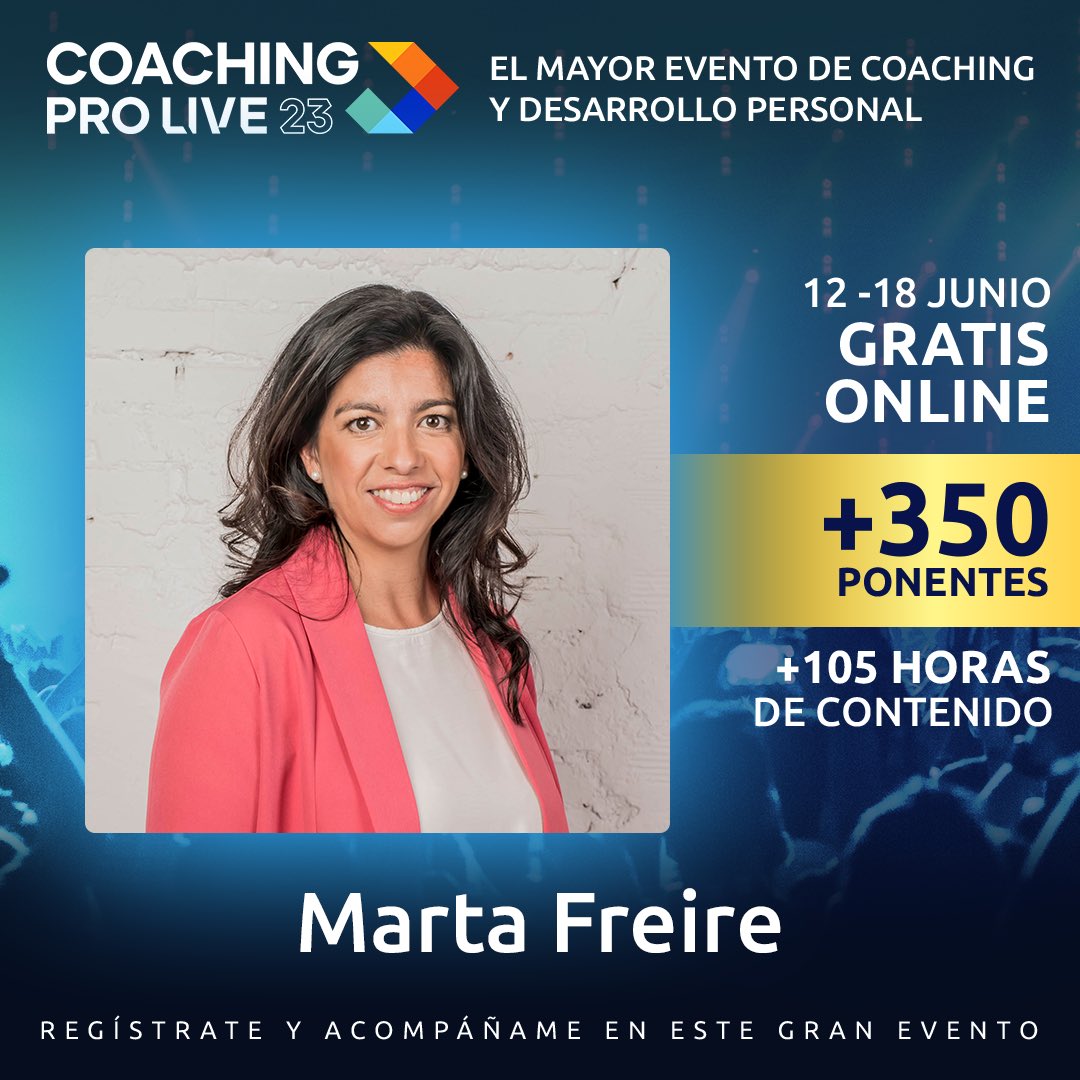 mfreireubeda's tweet photo. Ya está aquí el Coaching Pro Live 23!!
Puedes registrarte de manera gratuita aquí: https://t.co/eWtZpsPm3C
Yo estaré el lunes 12 a las 15:45h
¡Gracias por acompañarnos! https://t.co/2DYIHbYCES