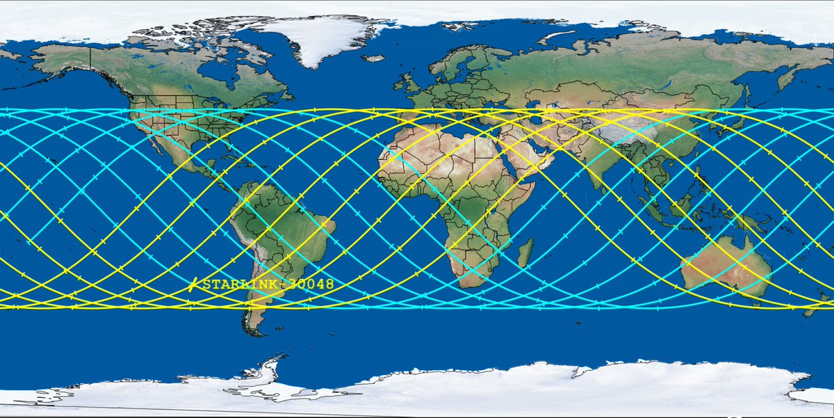 We're in the reentry window(s) now, for 2x @SpaceX sats:
- #Starlink-30048 (COSPAR ID 2023-026S) set for June 4th at 8:07 UT±11 hours: aerospace.org/reentries/55711 
- & #Starlink-1326 (COSPAR ID 2020-025AW) set for June 4th at 8:24 UT±11 hours: aerospace.org/reentries/45575