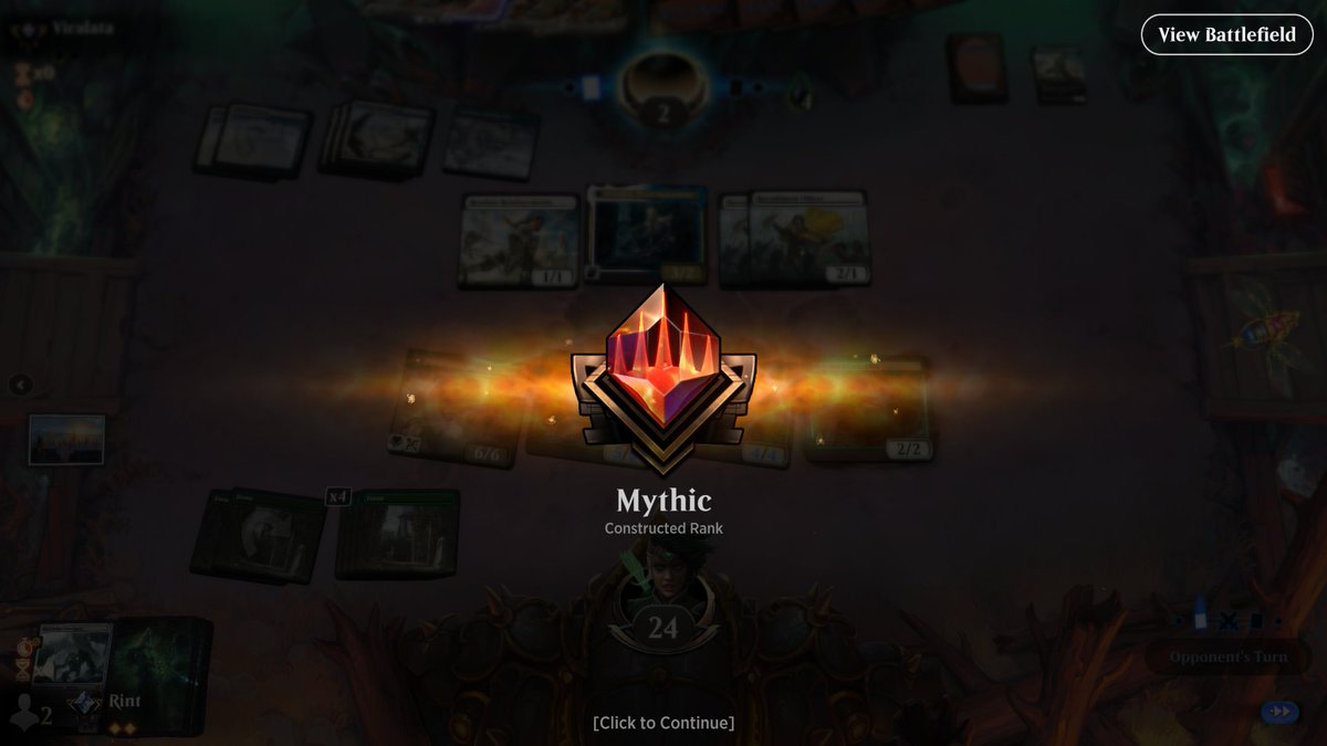 RintMS's tweet photo. 32-18, 64% win-rate to mythic.
Definitely much more fun post bans, personally would love to see some of the white stuff get a ban-hammer next (Wedding Announcement in particular, card's too good all around and can fit any archetype easily). https://t.co/WCUzlrJowP