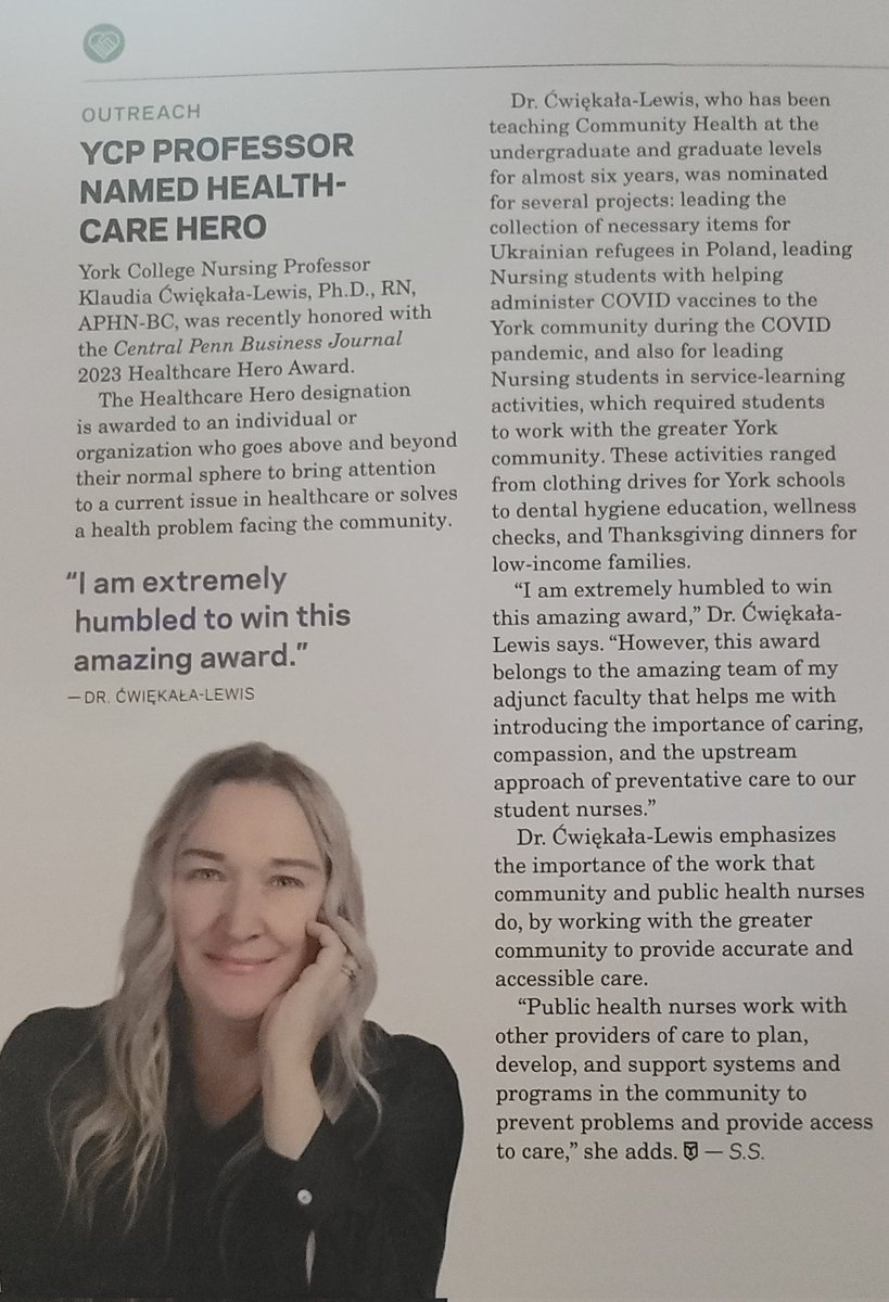 Dr. Lewis <a href="/yorkcollege/">yorkcollege</a> received a Community Healthcare Hero Award from the <a href="/CPBJ/">Central Penn Business Journal</a> in 2023. @TranslateNursing will be giving share of the profits to support families and children living in poverty <a href="/yorkcountypa/">York County PA</a> Make an appointment and support us. #TranslateNursing