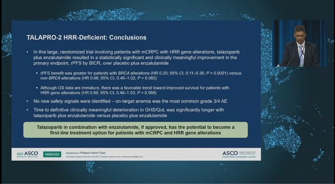 Another parp inhibitor in prostate cancer .
Talazoparib
Will it be different from other parp inhibitors  ? @asco @OncoAlert
#ASCO23