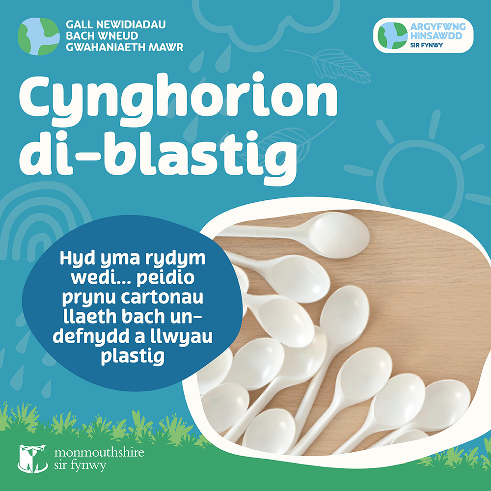 MonmouthshireCC's tweet photo. ♻️🌎 Mae pawb yn medru gwneud gwahaniaeth i arbed y blaned. Mwy o wybodaeth yma: https://t.co/lOwkhJiqGc #dimplastig #argyfwnghinsawdd https://t.co/idVTiyudwN